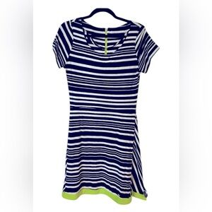 Coco and Tashi Black and white striped T-shirt dress back zipper, size L​